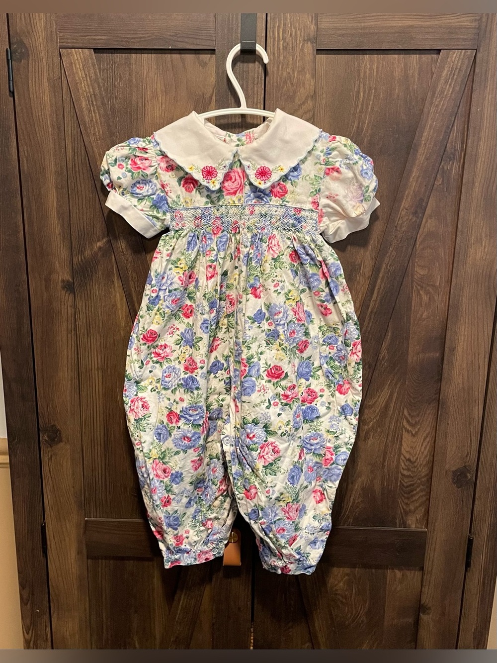 Vintage 90's Floral Smocked Romper - 24 Months